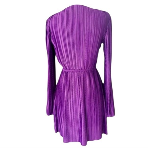 Never Worn. Zara Vibrant Purple Long Sleeve Dress - Picture 3 of 6